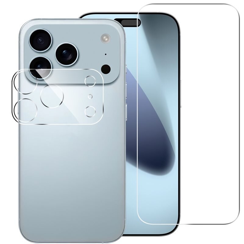 Härdat Glas Skärmskydd & Linsskydd iPhone 17 Pro Max - Tåligt skärmskydd och linsskydd i härdat glas