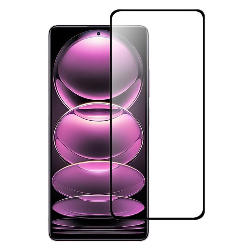 Heltäckande Härdat Glas Skärmskydd Xiaomi Redmi Note 12 Pro 5G svart - Skärmskydd som täcker hela skärmen, med svart kant