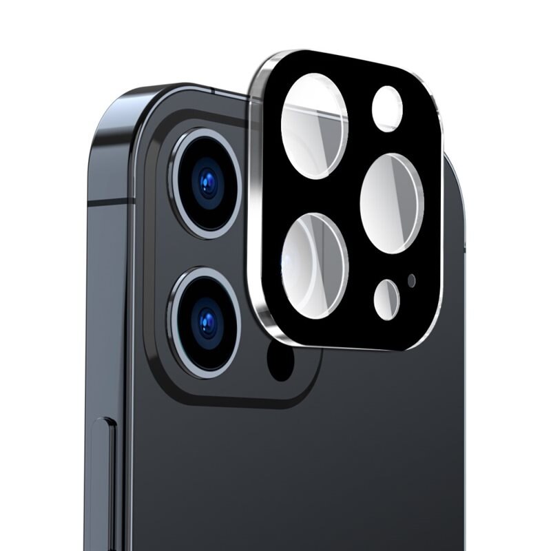 Hat Prince Härdat Glas Kameraskydd iPhone 15 Pro svart - Heltäckande linsskydd i härdat glas