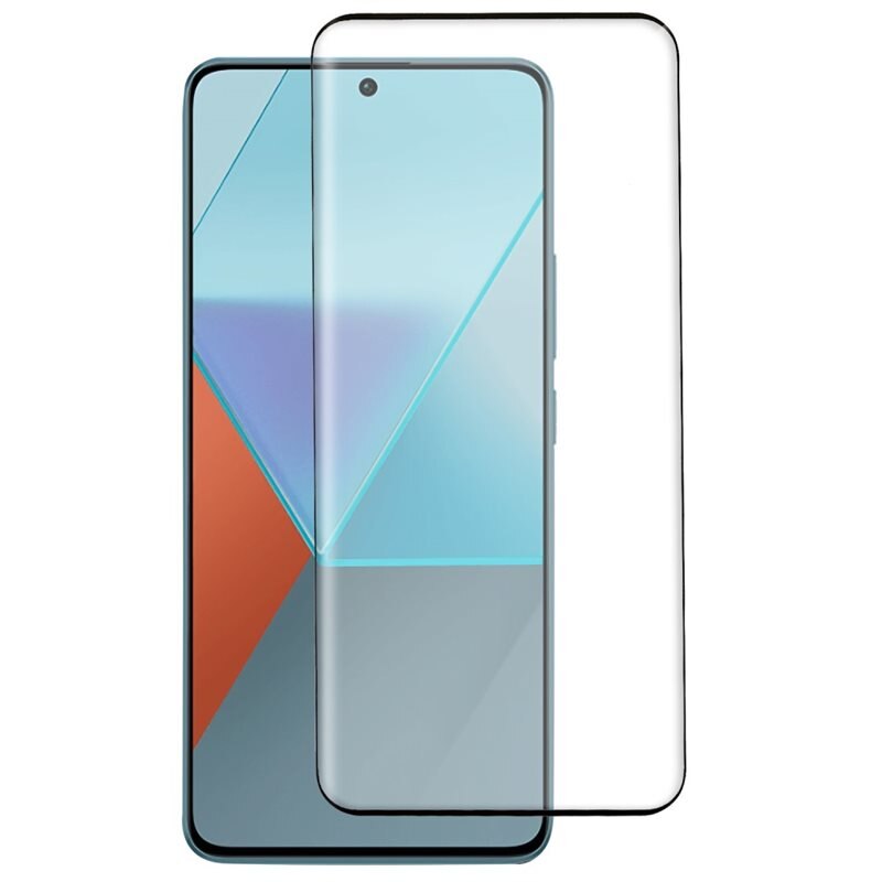 Heltäckande Härdat Glas Skärmskydd Xiaomi Redmi Note 13 Pro Plus svart - Skärmskydd som täcker hela skärmen, med svart kant