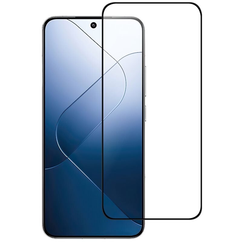 Heltäckande Härdat Glas Skärmskydd Xiaomi 14 svart - Skärmskydd som täcker hela skärmen, med svart kant