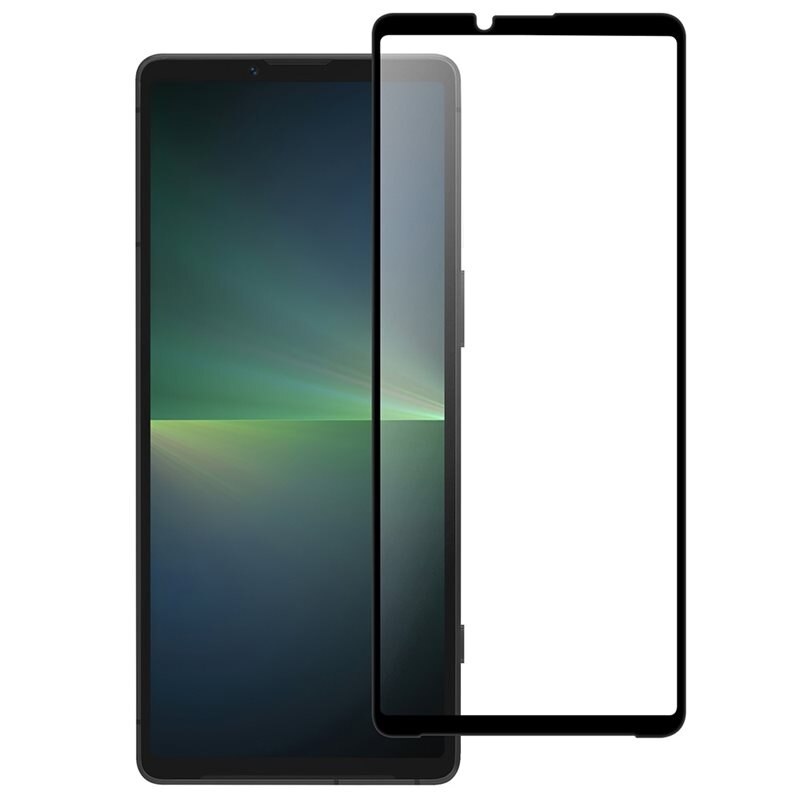 Heltäckande Härdat Glas Skärmskydd Sony Xperia 10 VI svart - Skärmskydd som täcker hela skärmen, med svart kant