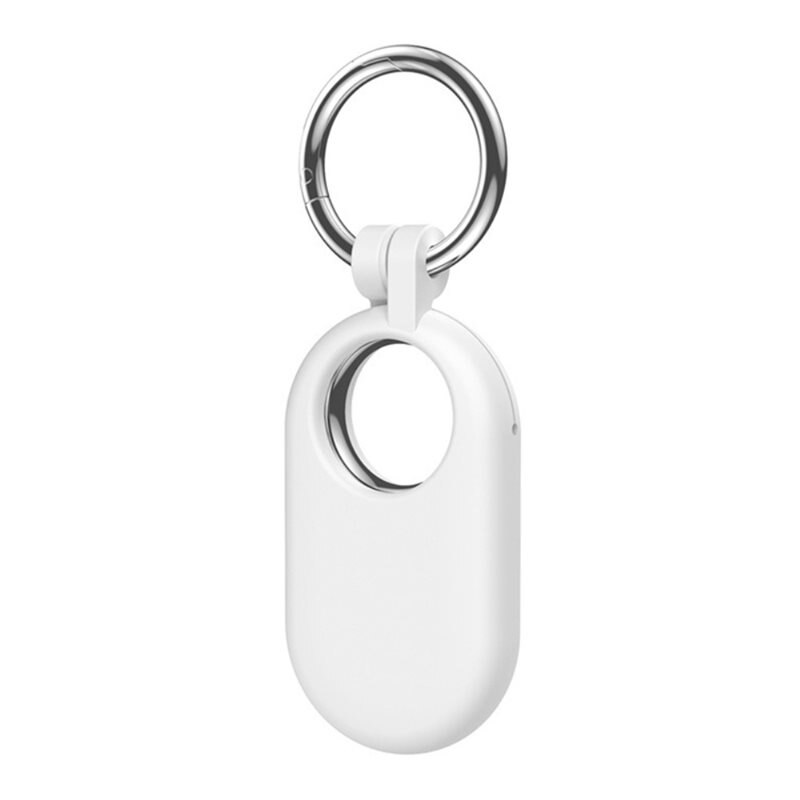 Nyckelring Silikon Samsung Galaxy SmartTag 2 vit - Skyddande skal med nyckelring