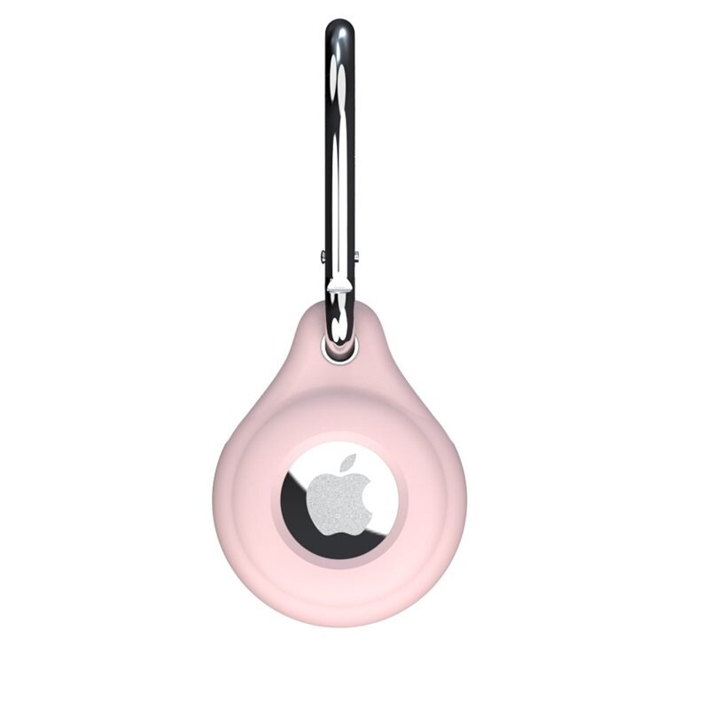 AirTag Silikon Keychain Skal Pink - Skyddande silikonskal med nyckelring