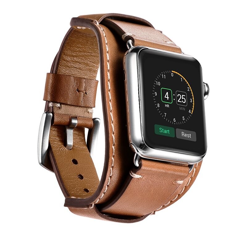 Brett Läderarmband Apple Watch 45mm Series 8 brun - Stilrent läderarmband