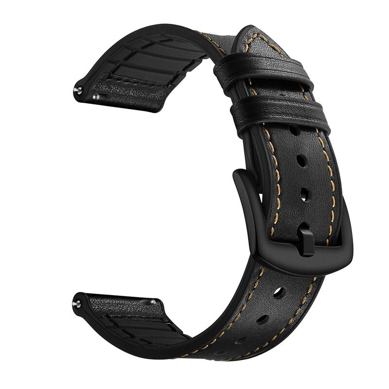 Premium Läderarmband Mibro Watch A2 Svart - Snyggt och stilrent armband i läder