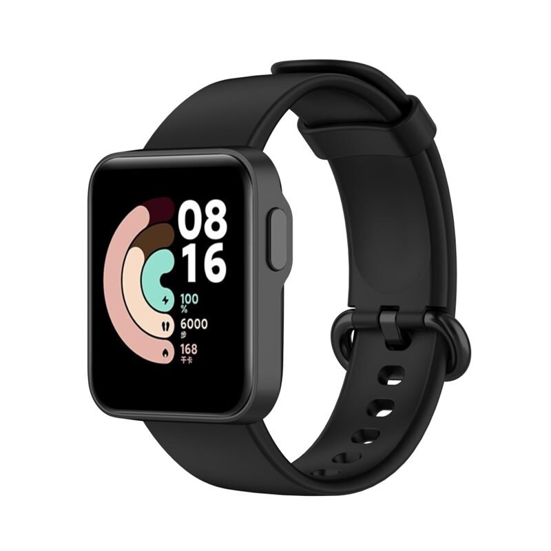 Silikonarmband Xiaomi Mi Watch Lite Svart - Sportigt armband perfekt för träningen