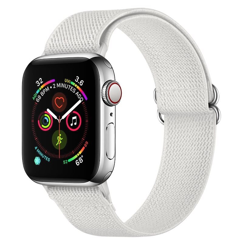 Elastiskt Nylonarmband Apple Watch Series 8 41mm Vit - Armband i skön och ventilerande nylon
