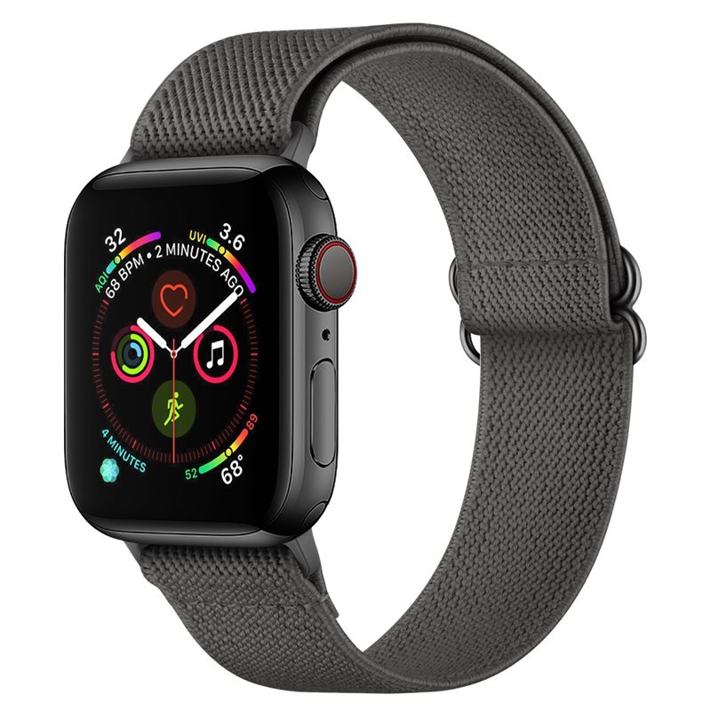 Elastiskt Nylonarmband Apple Watch SE 44mm Grå - Armband i skön och ventilerande nylon