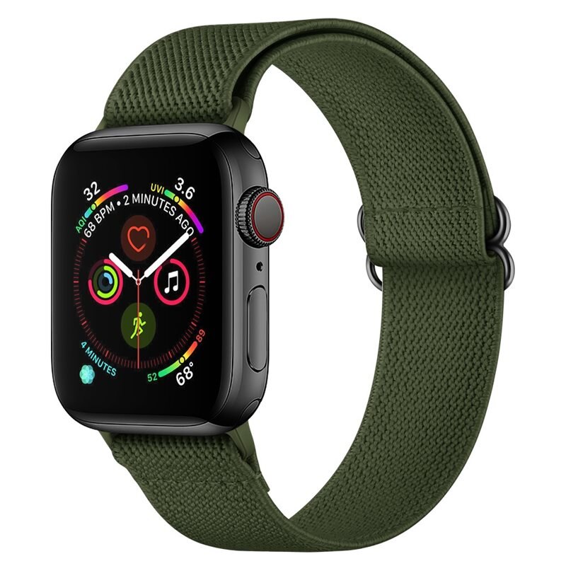 Elastiskt Nylonarmband Apple Watch SE 44mm Grön - Armband i skön och ventilerande nylon