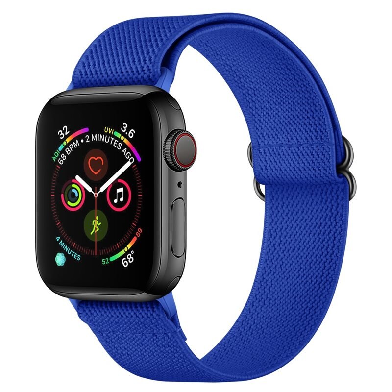 Elastiskt Nylonarmband Apple Watch Series 9 41mm Blå - Armband i skön och ventilerande nylon