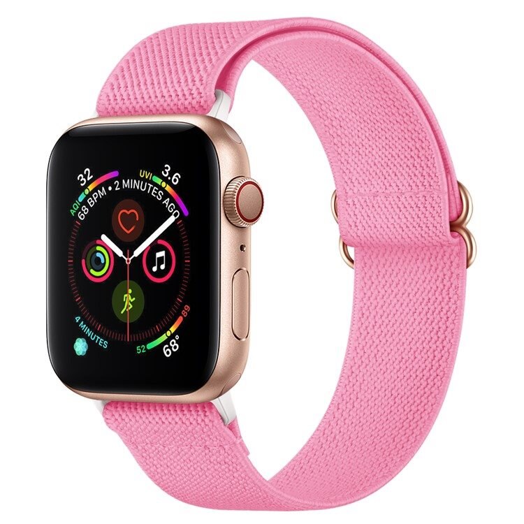 Elastiskt Nylonarmband Apple Watch Series 9 41mm Rosa - Armband i skön och ventilerande nylon