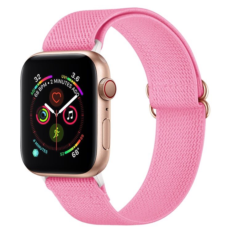 Elastiskt Nylonarmband Apple Watch Series 11 42mm Ljusrosa - Armband i skön och ventilerande nylon