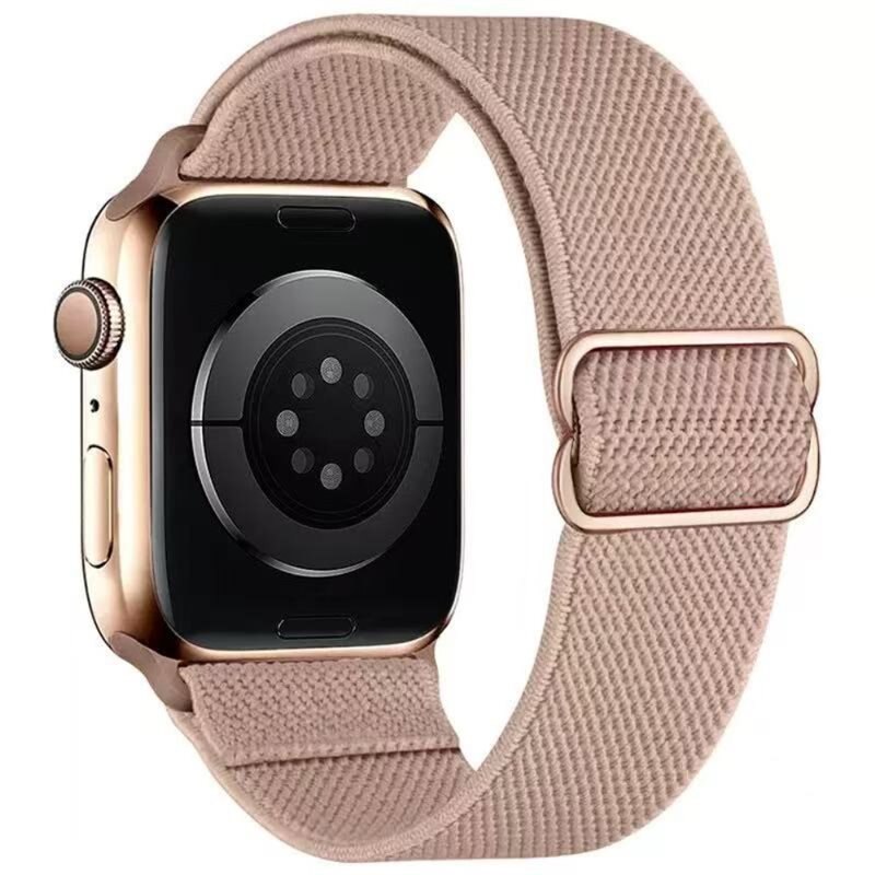 Elastiskt Nylonarmband Apple Watch Series 8 45mm Beige - Armband i skön och ventilerande nylon