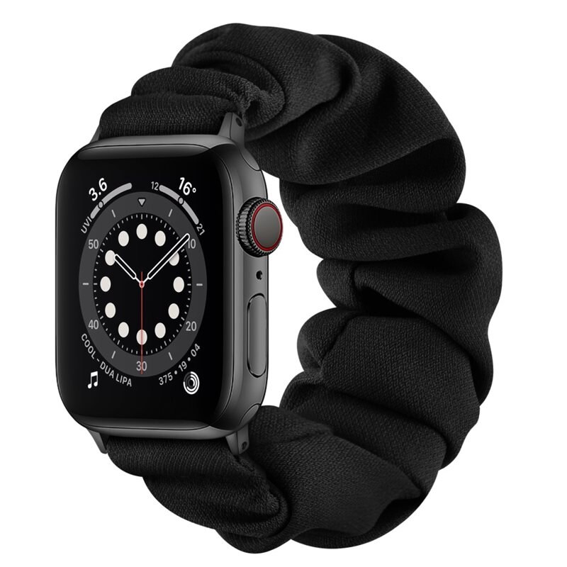 Scrunchie Armband Apple Watch 38mm svart - Snyggt armband i unik design
