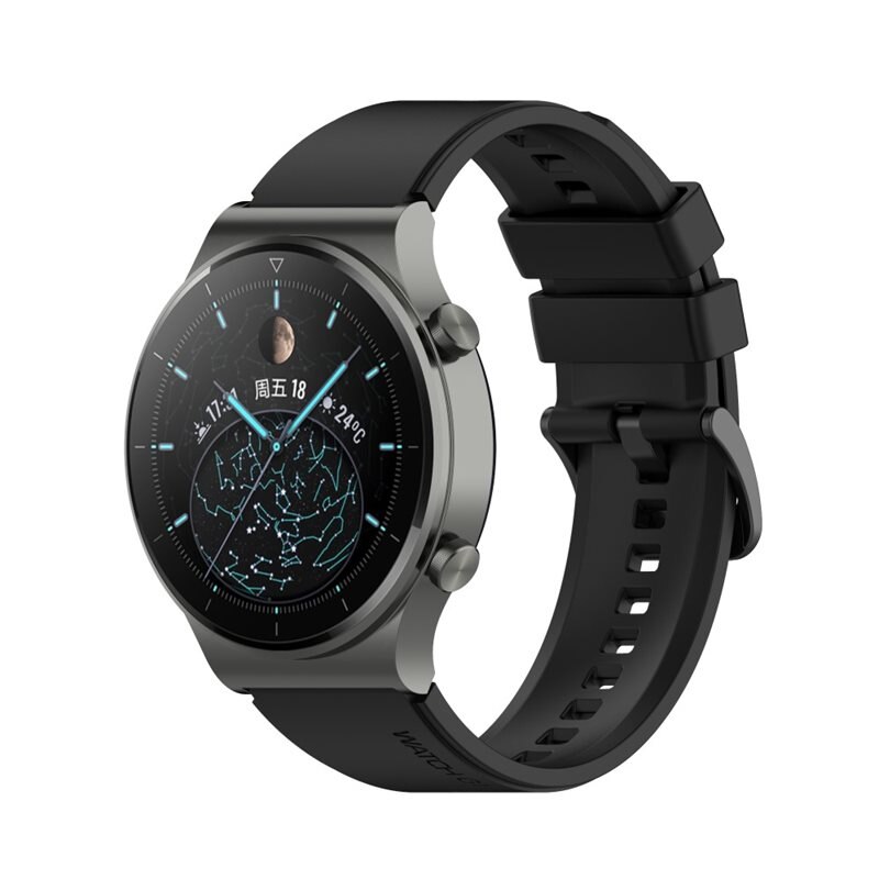 Silikonarmband Huawei Watch GT 2 46mm Svart - Sportigt armband perfekt för träningen
