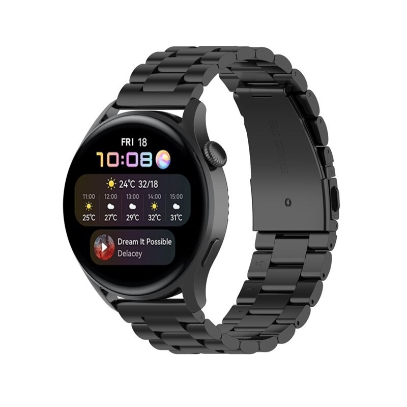 Metallarmband Huawei Watch 3/Watch 3 Pro Svart - Armband i lyxig och stilren design