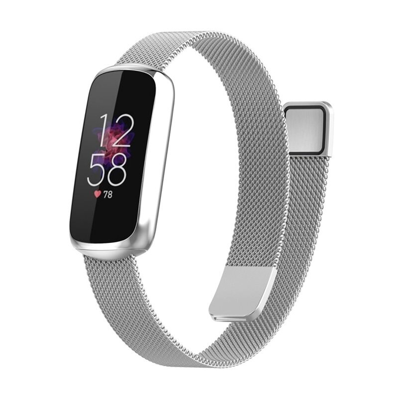 Armband Milanese Fitbit Luxe Silver - Lyxigt armband med magnetisk stängning - Rostfritt stål