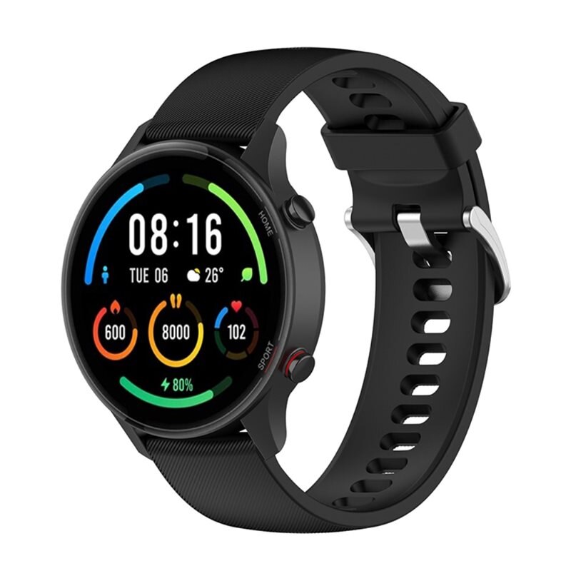 Silikonarmband Xiaomi Mi Watch Svart - Sportigt armband perfekt för träningen