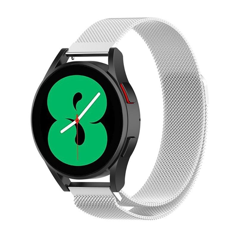 Armband Milanese Samsung Galaxy Watch 5 44mm Silver - Lyxigt armband med magnetisk stängning - Rostfritt stål