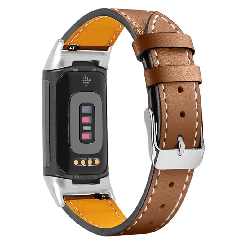 Läderarmband Fitbit Charge 5 Brun - Snyggt armband i läder