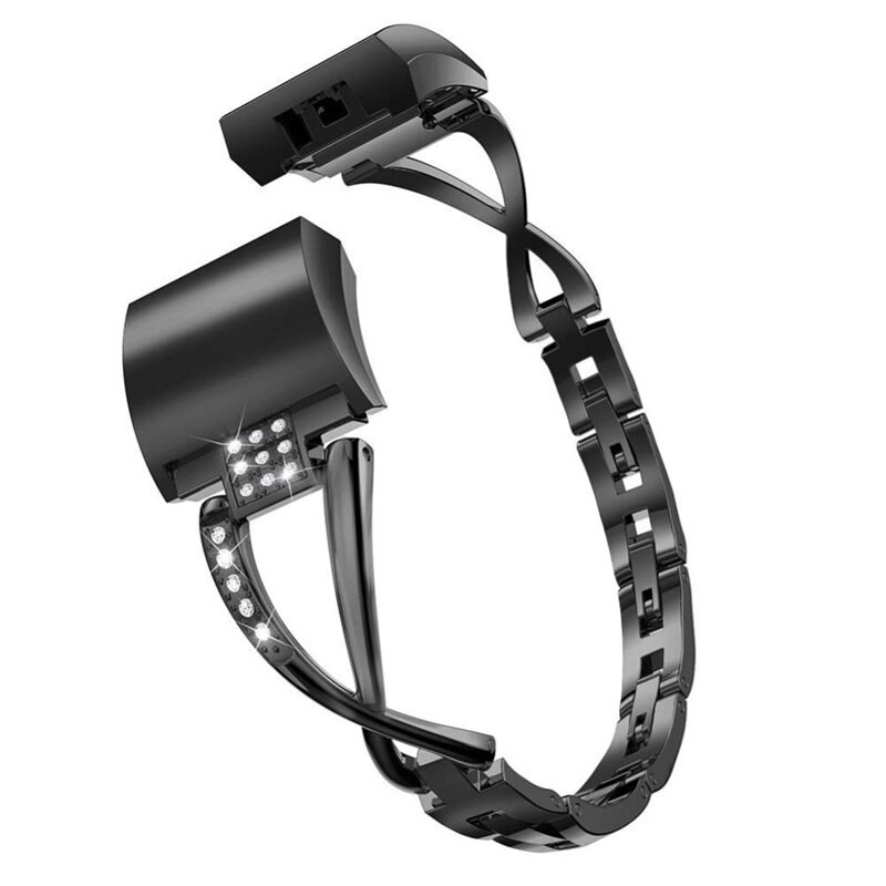 Crystal Bracelet Fitbit Charge 6 Black - Fint armband med glittrande stenar i snygg design