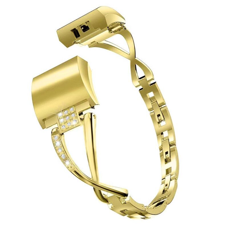 Crystal Bracelet Fitbit Charge 6 Gold - Fint armband med glittrande stenar i snygg design