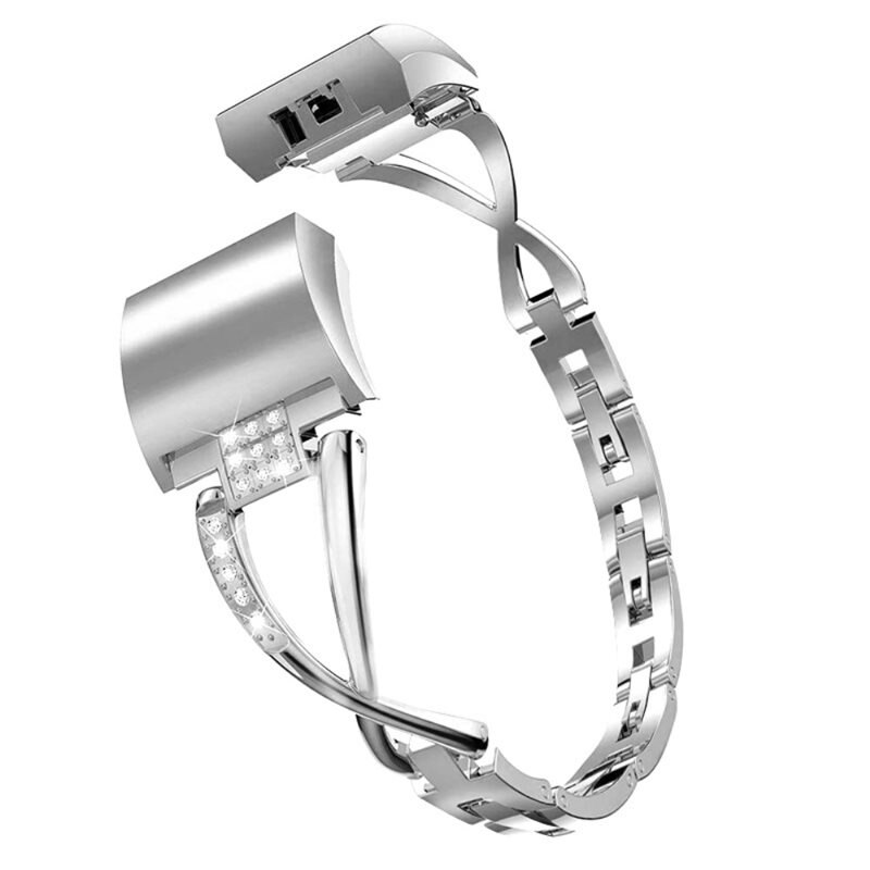 Crystal Bracelet Garmin Fitbit Charge 6 Silver - Fint armband med glittrande stenar i snygg design