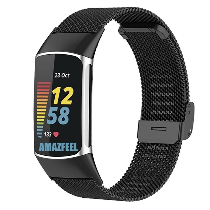 Mesh Bracelet Fitbit Charge 6 Black - Snyggt armband i lyxig design