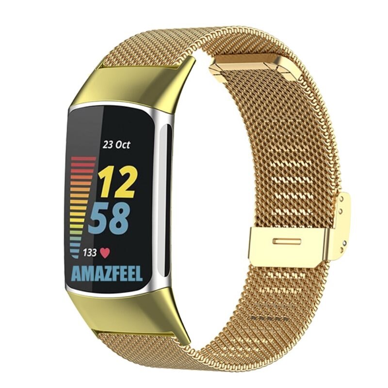 Mesh Bracelet Fitbit Charge 6 Guld - Snyggt armband i lyxig design