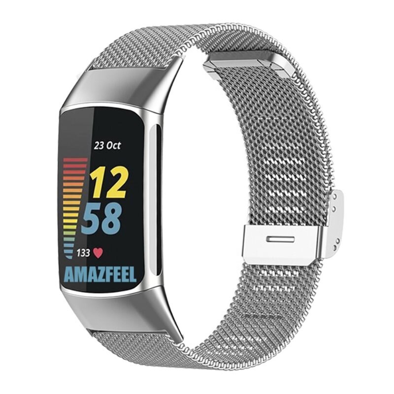 Mesh Bracelet Fitbit Charge 6 Silver - Snyggt armband i lyxig design