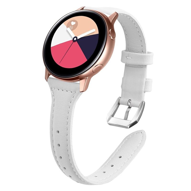 Slim Läderarmband Samsung Galaxy Watch 42mm Vit - Stilrent armband i läder