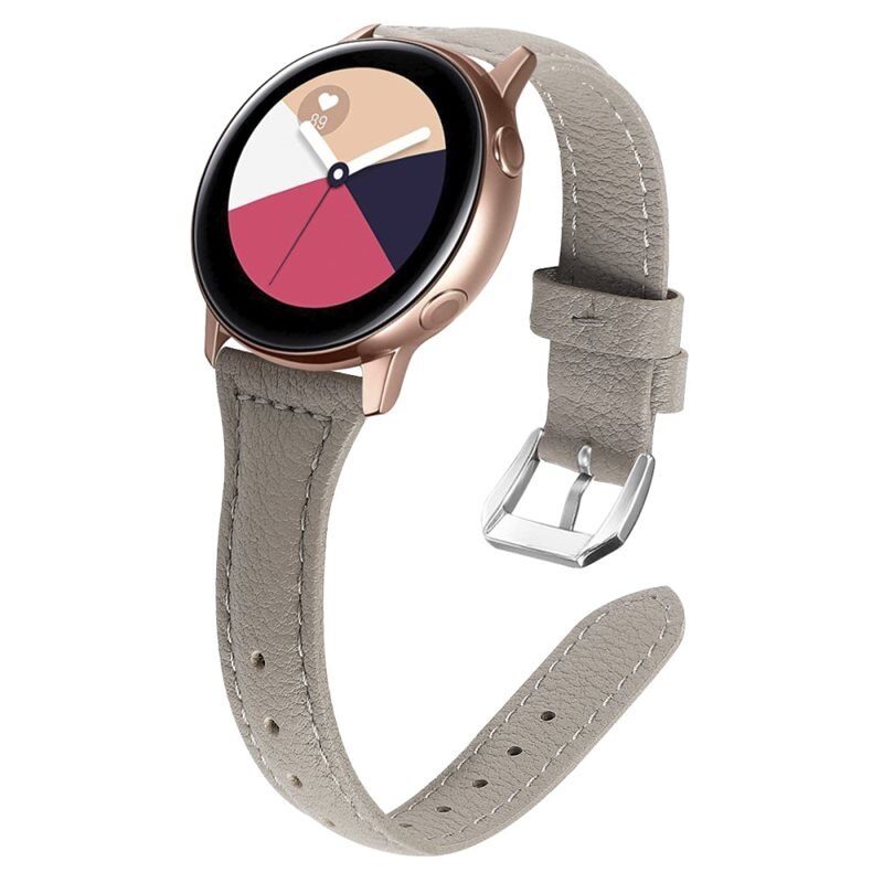 Slim Läderarmband Samsung Galaxy Watch 5 Pro 45mm grå - Stilrent armband i läder