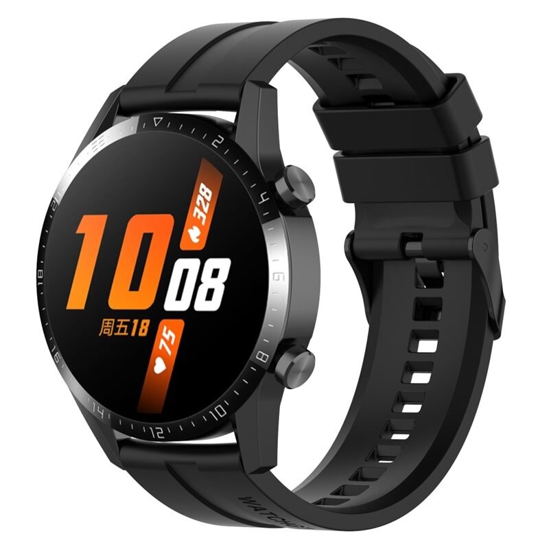 Silikonarmband Huawei Watch GT 3 46mm/Watch GT Runner Svart - Sportigt armband perfekt för träningen