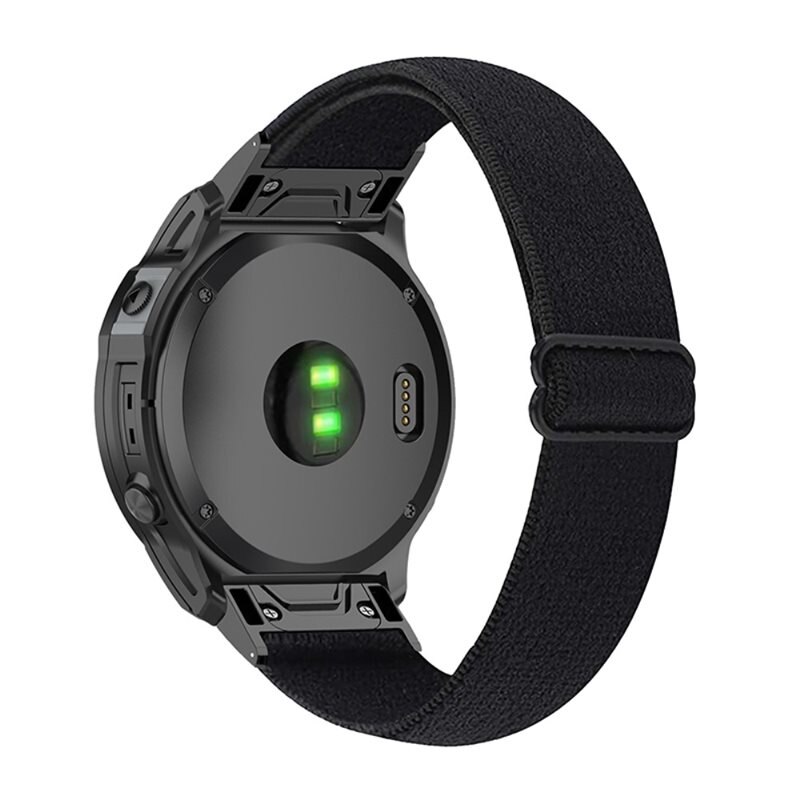 Elastiskt Nylonarmband Garmin Forerunner 965 Svart - Armband i skön och ventilerande nylon