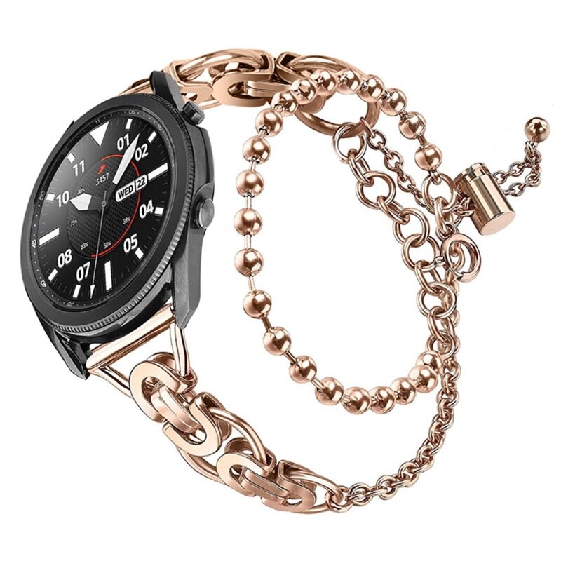 Samsung Galaxy Watch 5 Pro 45mm Metallarmband med pärlor roséguld - Fint armband i snygg design