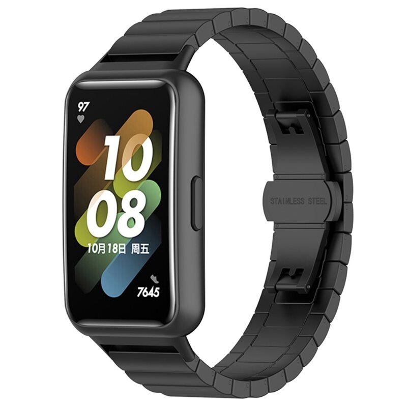 Länkarmband Huawei Band 7 svart - Snyggt metallarmband