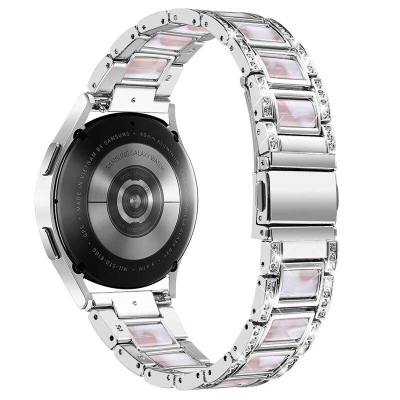 Diamond Bracelet Polar Ignite Silver Pearl - Lyxigt metallarmband av rostfritt stål med diamantliknande stenar