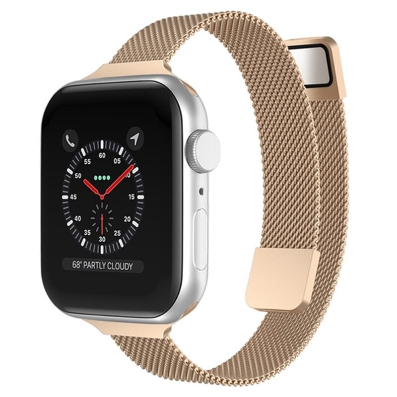 Armband Slim Milanese Apple Watch SE 44mm roséguld - Lyxigt armband i slimmad design