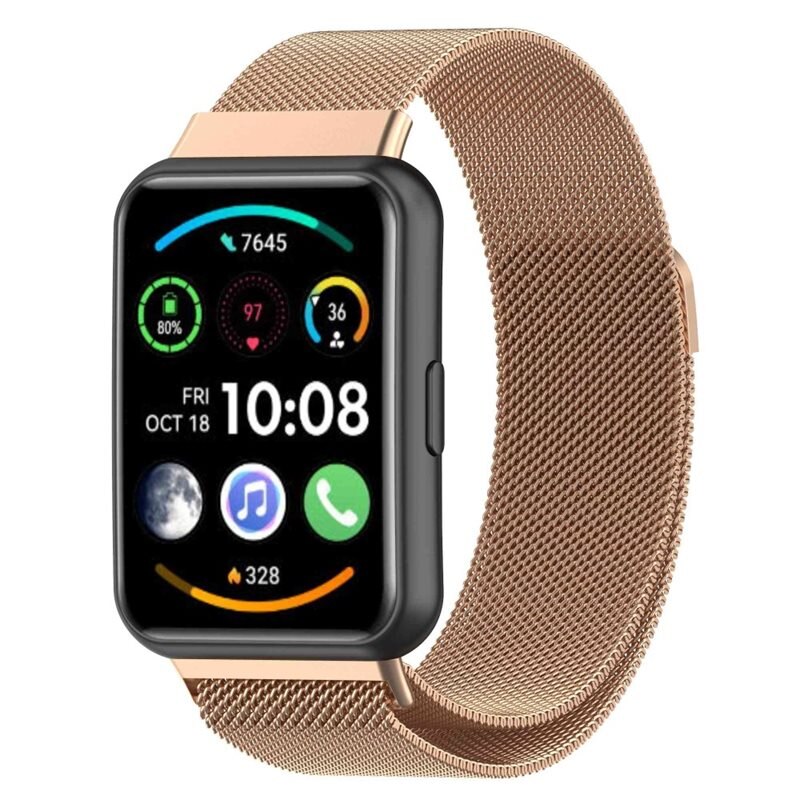 Armband Milanese Huawei Watch Fit 2 Roséguld - Lyxigt armband med magnetisk stängning - Rostfritt stål