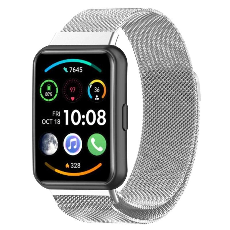 Armband Milanese Huawei Watch Fit 2 Silver - Lyxigt armband med magnetisk stängning - Rostfritt stål