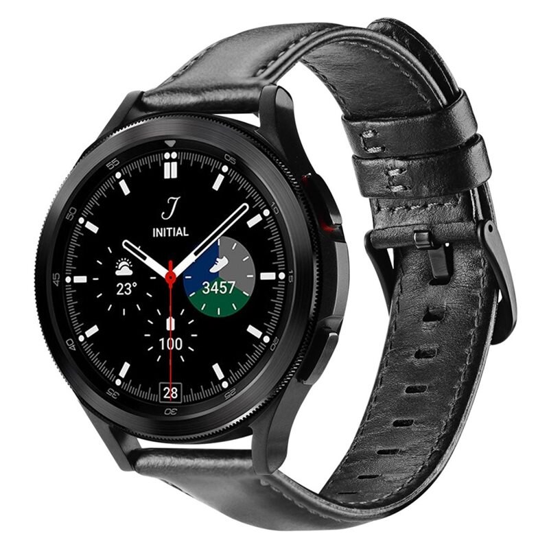 Dux Ducis Leather Armband Samsung Galaxy Watch 6 Classic 47mm Black - Snyggt läderarmband