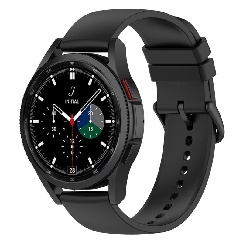 Silikonarmband Samsung Galaxy Watch 4 Classic 42mm Svart - Sportigt armband perfekt för träningen