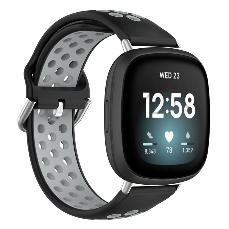 Silikonarmband Fitbit Sense/Sense 2 Svart - Sportigt armband perfekt för träningen