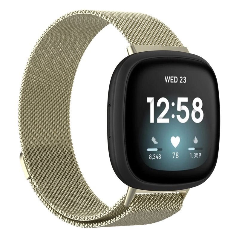 Armband Milanese Fitbit Versa 4 Guld - Lyxigt armband med magnetisk stängning - Rostfritt stål