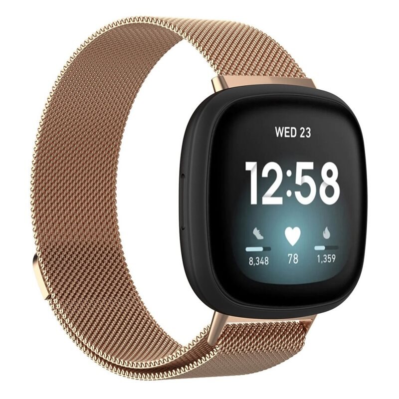Armband Milanese Fitbit Versa 3/Sense Roséguld - Lyxigt armband med magnetisk stängning - Rostfritt stål
