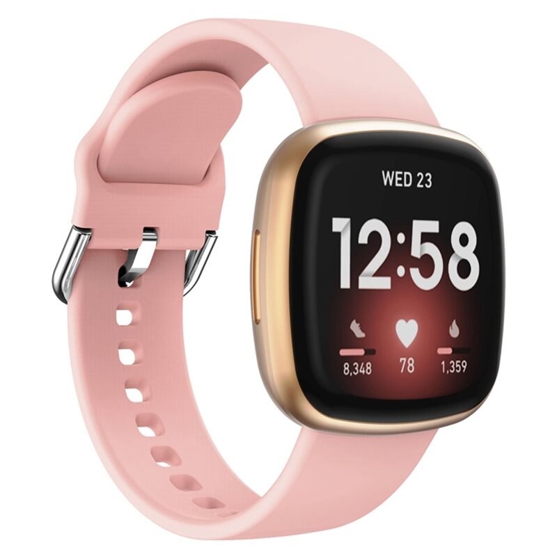 Silikonarmband Fitbit Versa 3 Rosa - Sportigt armband perfekt för träningen