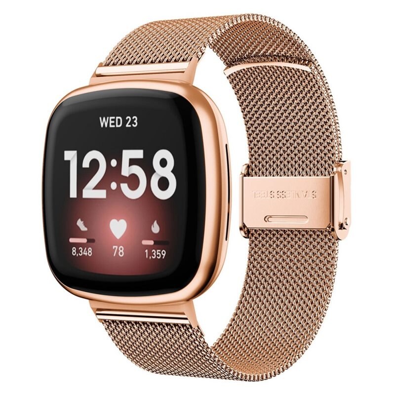 Metallarmband Fitbit Versa 3/Sense Roséguld - Snyggt armband i lyxig design