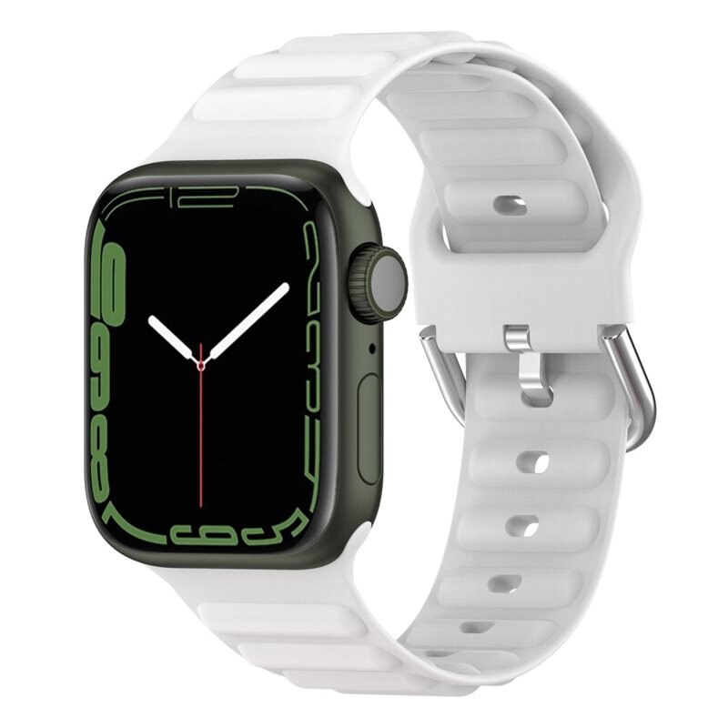 Resistant Silikonarmband Apple Watch 44mm vit - Sportigt armband i fin färg