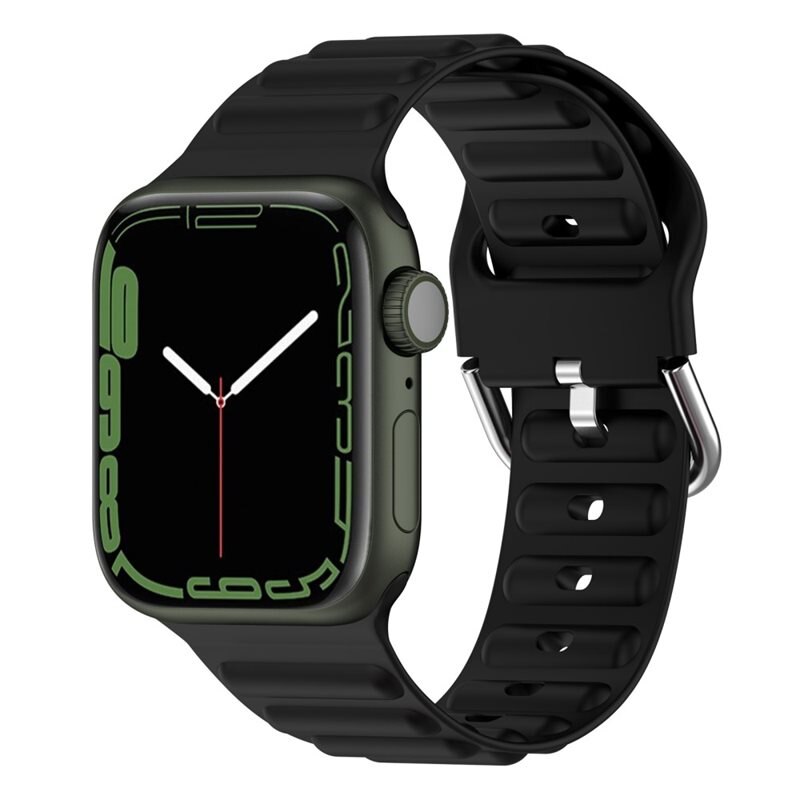 Resistant Silikonarmband Apple Watch SE 40mm svart - Sportigt armband i fin färg